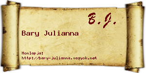 Bary Julianna névjegykártya